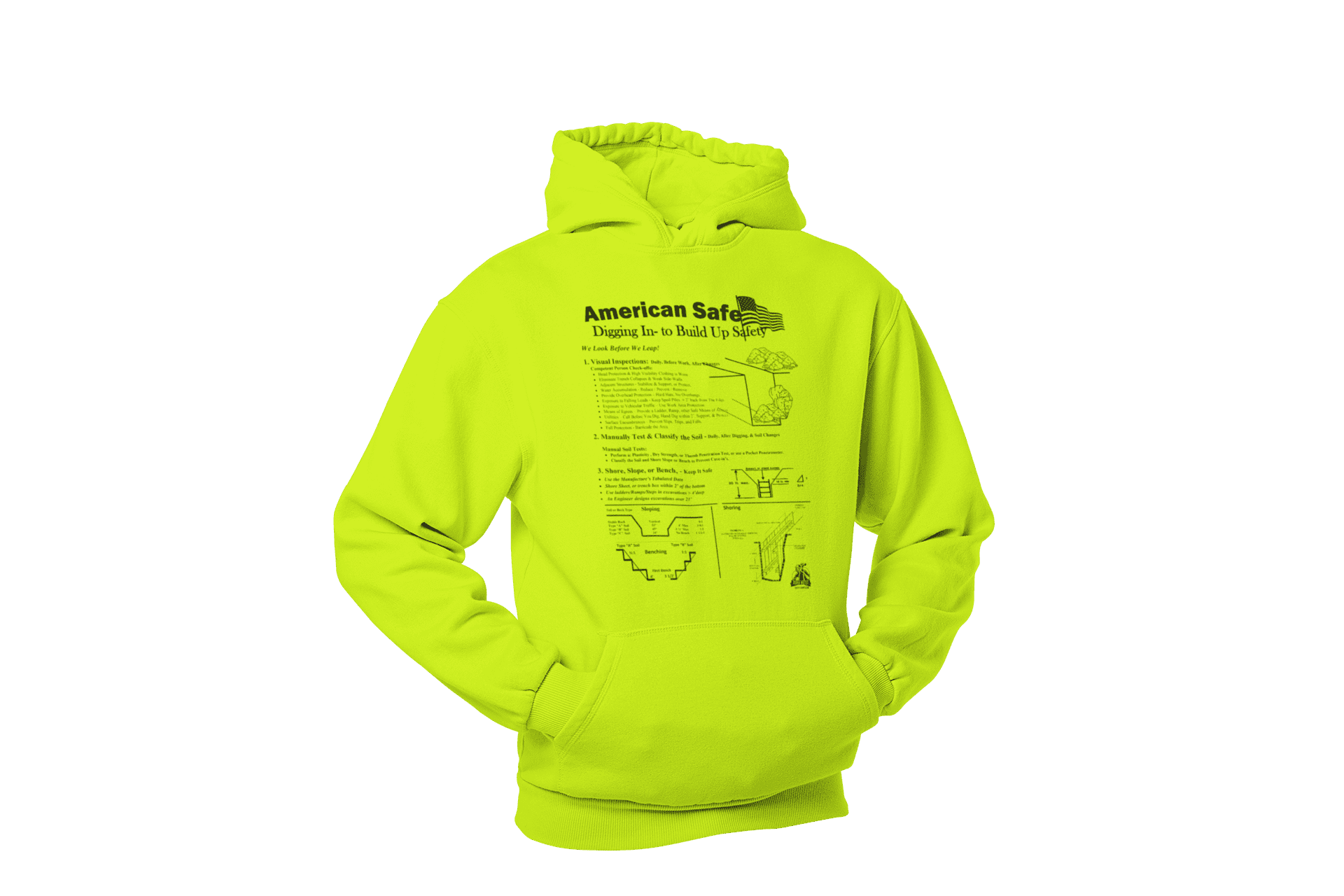 Safety yellow outlet hooded sweatshirt